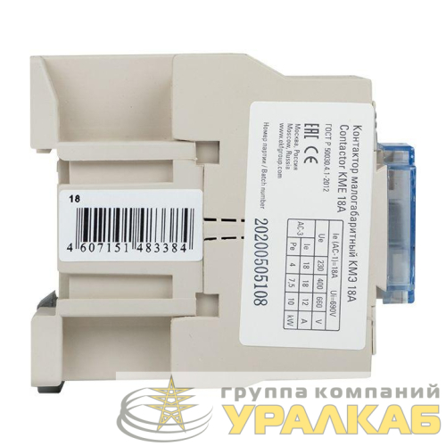 Контактор КМЭ 18А кат. 220В AC 1НЗ EKF ctr-s-18-220-nc детальная картинка