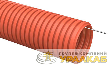 Труба гофрированная ПНД d32мм с протяжкой оранж. (уп.25м) IEK CTG20-32-K04-025