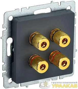 Аудиорозетка 4-м BRITE РА10-БрГ механизм графит IEK BR-S40-K53