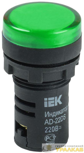 Лампа светосигнальная AD22DS d22мм 230В AC зел. IEK BLS10-ADDS-230-K06 детальная картинка