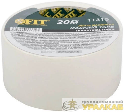 Лента малярная креппированная клейкая 48ммх20м FIT 11315 детальная картинка