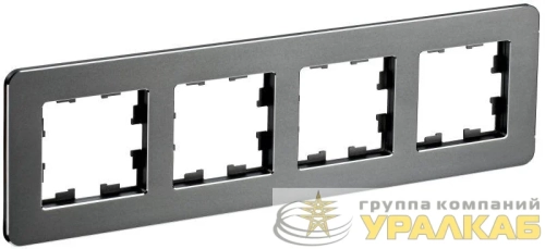 Рамка 4-м BRITE РУ-4-1-Бр метал. титан RE IEK BR-M42-M-01-K48 детальная картинка