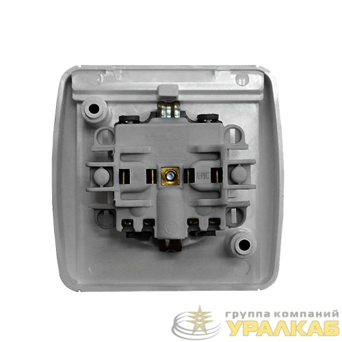 Розетка 1-м ОП Клио 16А IP44 с заземл. сер. UNIVersal К2228-Gr детальная картинка