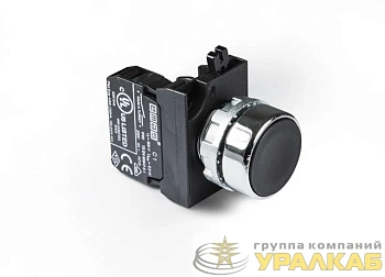 Кнопка нажимная круглая черн. CM100DH (1НО) EMAS CM100DH