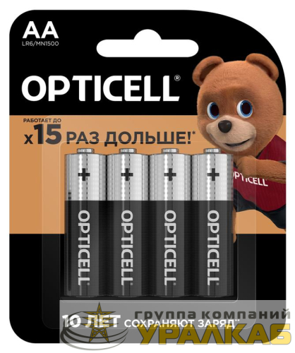 Элемент питания алкалиновый AA/LR6 (блист. 4шт) Basic Opticell 5051001