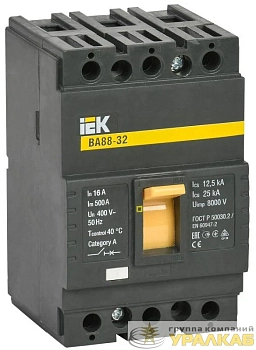 Выключатель автоматический 3п 16А 25кА ВА 88-32 IEK SVA10-3-0016
