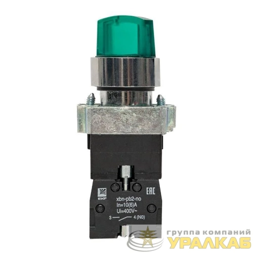 Переключатель BD21 2P с зел. подсветкой 230В NO PROxima EKF xb2-bk21-g-230 детальная картинка