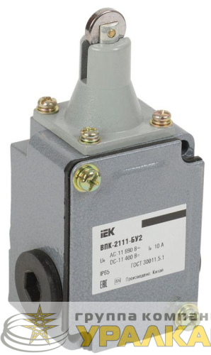 Выключатель концевой ВПК-2111-БУ2 толкатель с роликом IP65 IEK KV-1-2111-1 детальная картинка