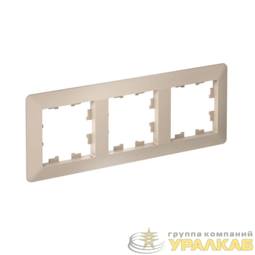Рамка 3-м AtlasDesign Air песочн./дым. бел. SE 