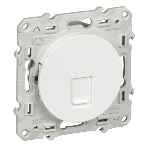 Механизм розетки комп. 1-м СП Odace RJ45 5UTP бел. SchE S52R471 детальная картинка