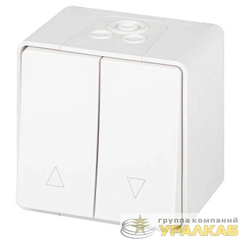 Переключатель Эксперт 11-1508-01 для жалюзи кнопочный IP55 10АХ-250В ОУ бел. Эра 
