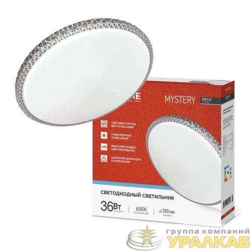 Светильник светодиодный DECO MYSTERY 36Вт 6500К 3240лм 230В 390х78мм IN HOME 