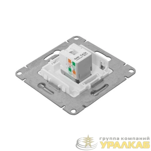 Розетка компьютерная 2-м СП Эпика RJ45 кат.5 механизм алюм. EKF 