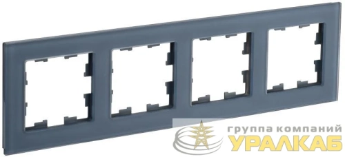 Рамка 4-м BRITE РУ-4-2-Бр стекло маренго матов. IEK BR-M42-G-31-K35 детальная картинка