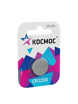 Элемент питания литиевый CR CR1220 1хBL (блист.1шт) Космос 
